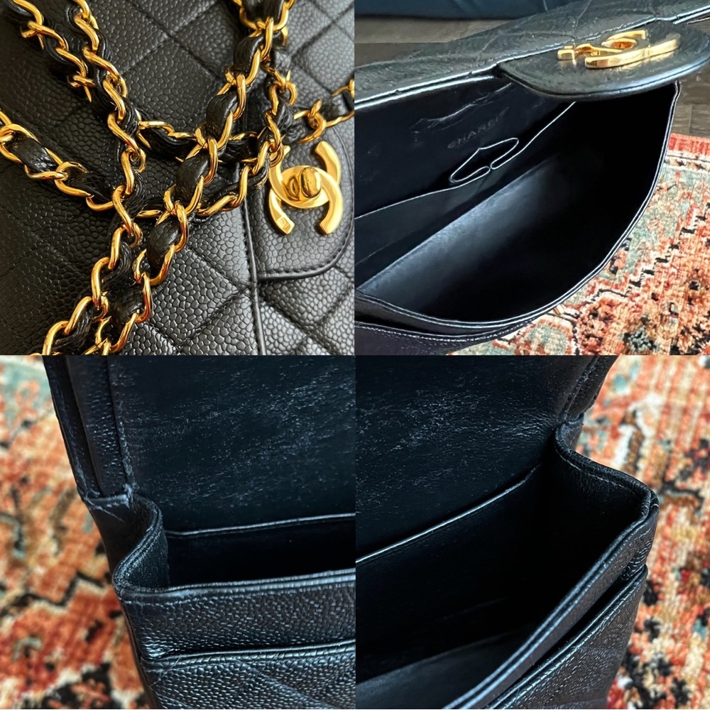 Chanel Classic Vintage Medium Black Caviar Double Flap Bag - Picture 11 of 12